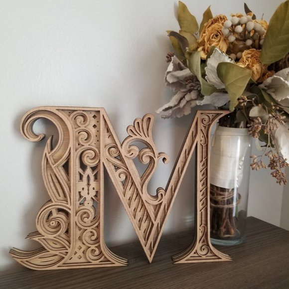 Letter A B C D E F G H I-Wood Multi-layer Monogram - Picture 13 of 16